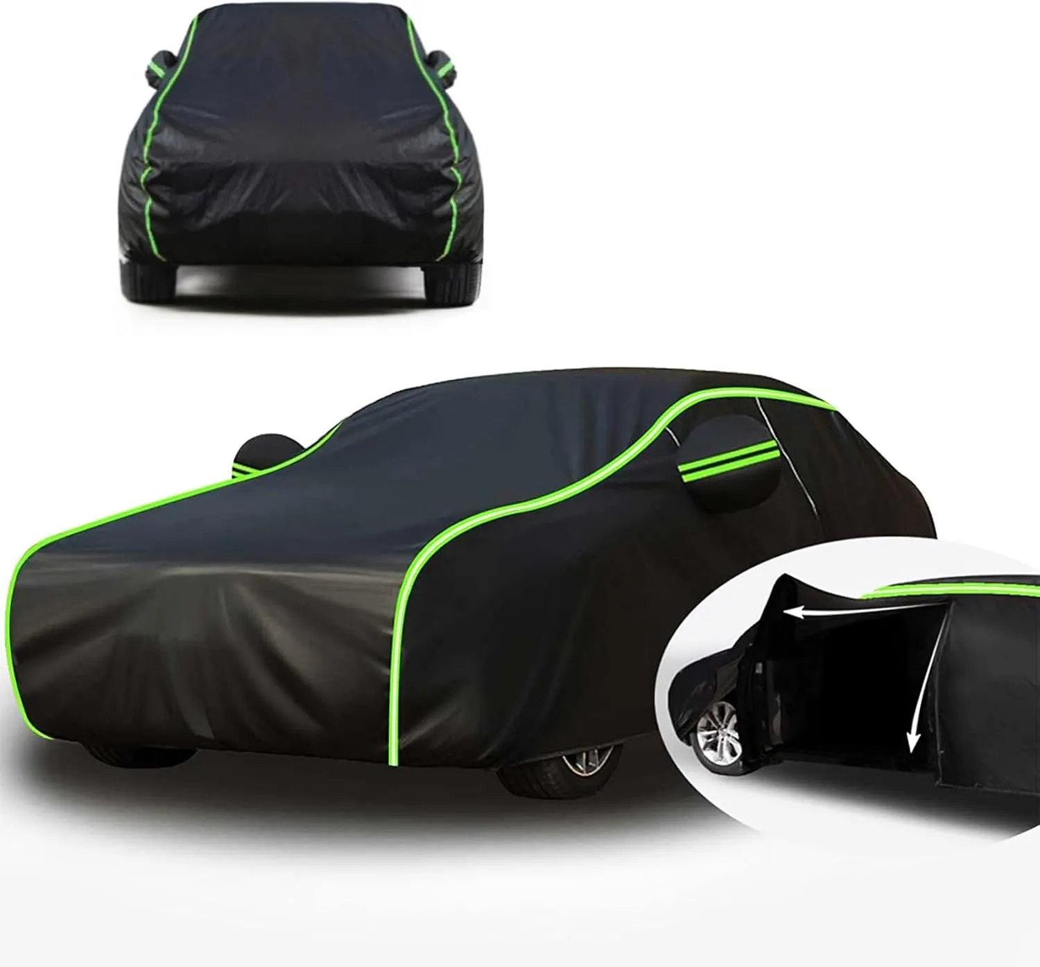 Waterproof Car Cover Compatible with VW Polo Playa 1996-2006, Rainproof and Sunproof, Windproof and Snowproof, All-Weather Protection (Color : A, Size : Without Cotton)