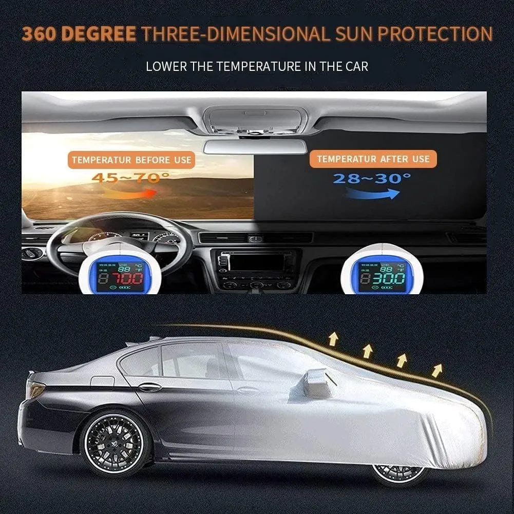 Waterproof Car Cover Compatible with VW Polo Playa 1996-2006, Rainproof and Sunproof, Windproof and Snowproof, All-Weather Protection (Color : A, Size : Without Cotton)