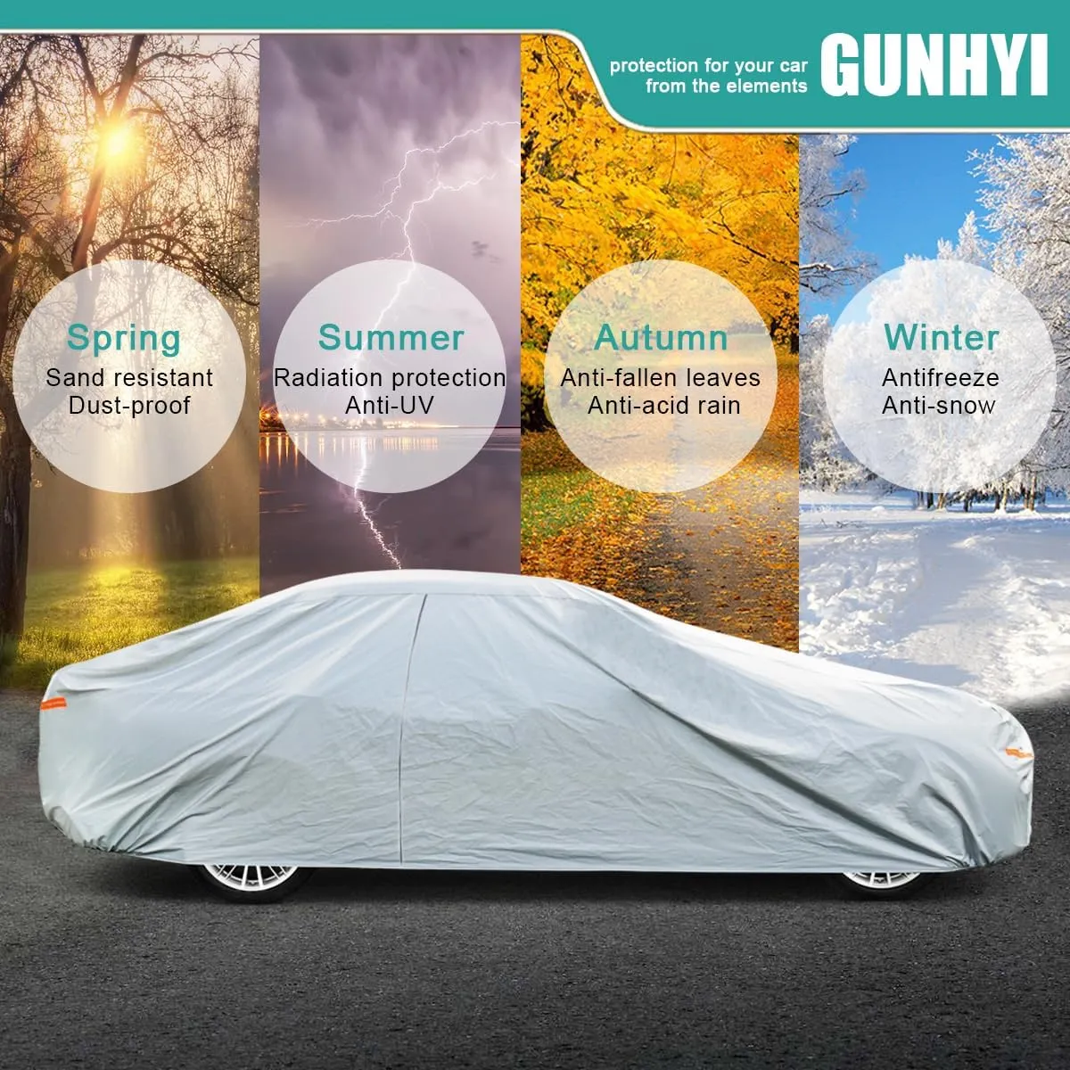 Waterproof Car Cover for Chevrolet Chevy Chevelle 1964-1967, 5 Layers Compatible with Chevrolet Chevelle All Weather, Snowproof Windproof Rain Ice Sun UV Protection