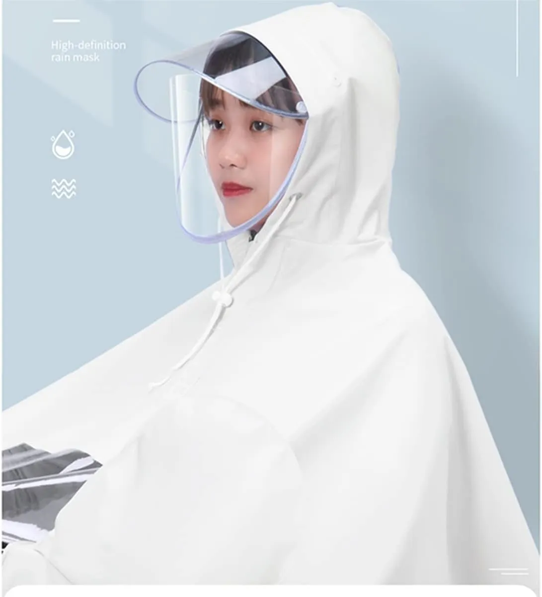 Waterproof Cycling Raincoat - Hooded Rain Poncho with Mirror Cover for Bike, E-bike, Motorcycle, and Mobility Scooter(Roland Purple,3xl)