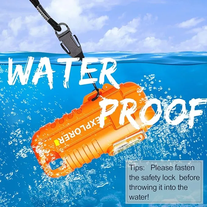 Waterproof Electric Lighter with 360°Flexible Long Neck, Outdoor Windproof Arc Lighter USB Rechargeable Flameless Plasma Cool Lighters for Outdoor & Kitchen (Orange)