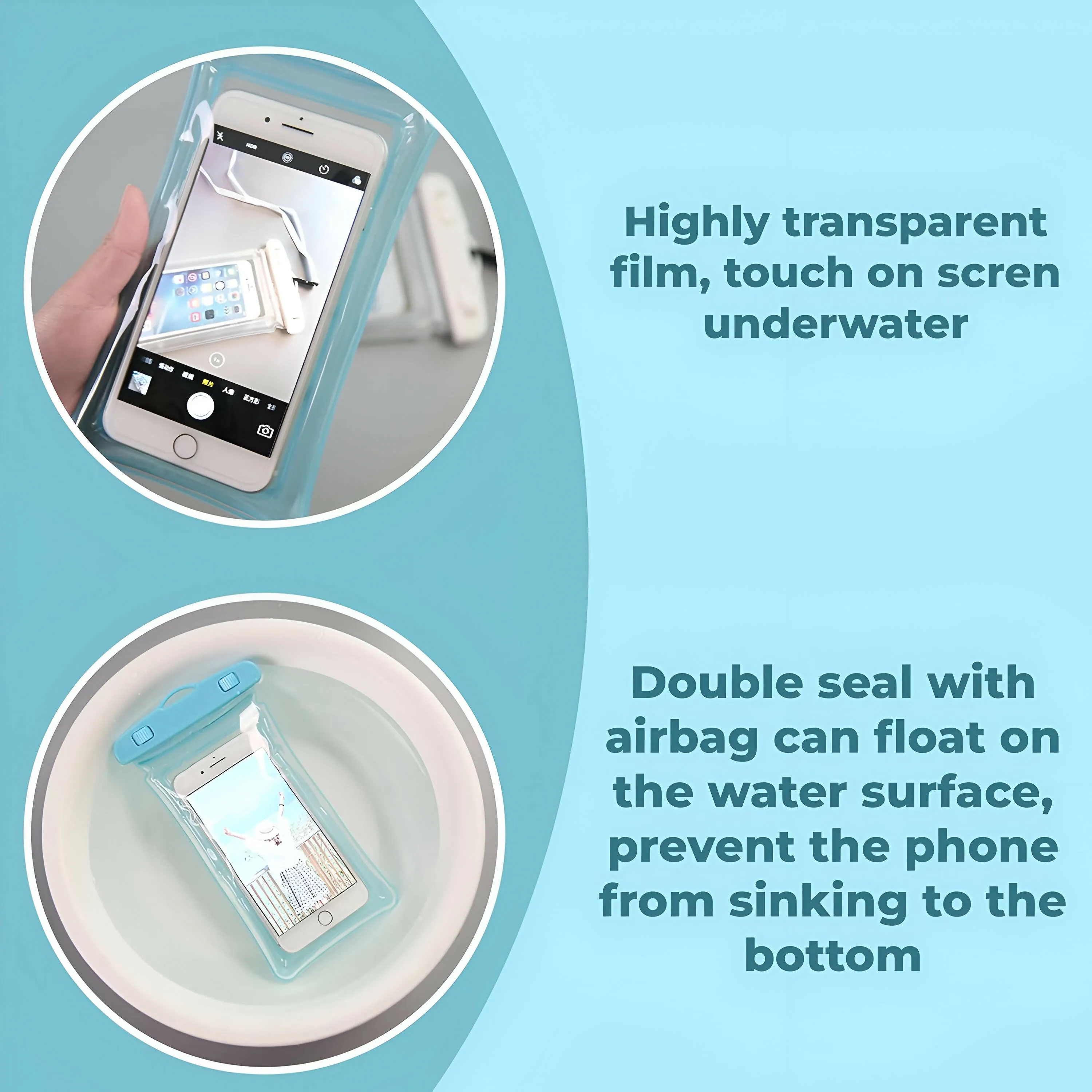 Waterproof Mobile Pouch Cover Universal Dry Bag for Smartphones up to 6.5 inches (Random Colour)