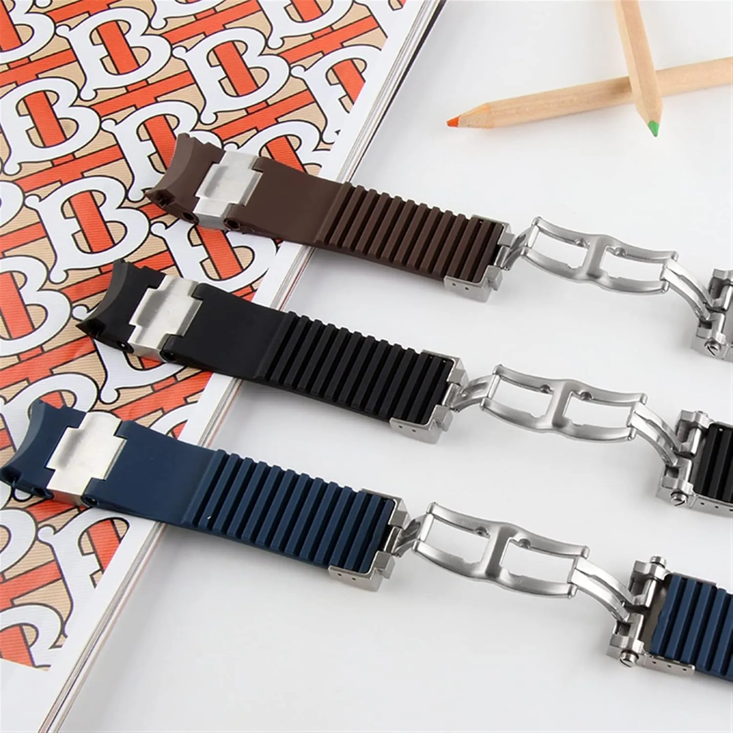 Waterproof Watch Band For Ulysse Nardin Silicone Rubber Watchstrap Sports Wrist Bracelets Replacement Watch Accessories Parts