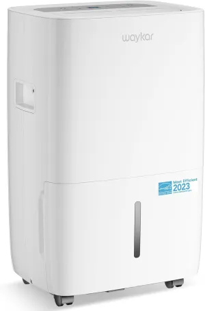 Waykar 80 Pints Energy Star Dehumidifier for Spaces up to 5,000 Sq. Ft at Home, in Basements and Large Rooms with Drain Hose and 1.14 Gallons Water Tank (JD025CE-80)