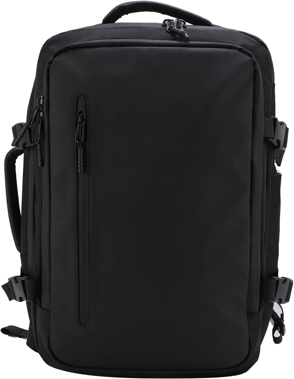 Weekender Backpack, Vacuum Compression on the Backpack Luggage Belt with Airport Pump (Black)