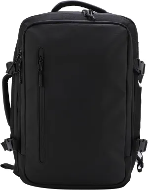 Weekender Backpack, Vacuum Compression on the Backpack Luggage Belt with Airport Pump (Black)
