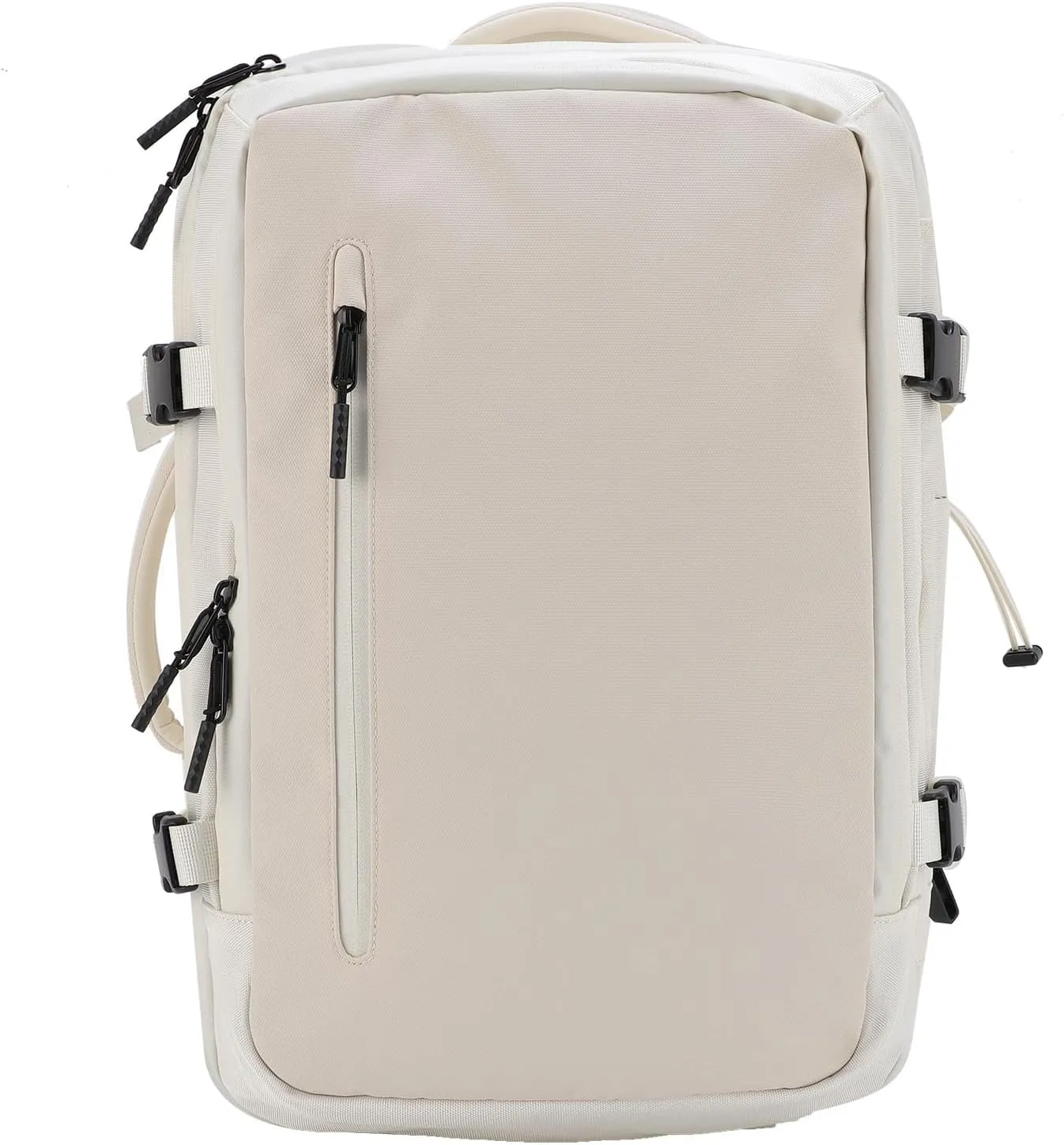 Weekender Backpack, Vacuum Compression on the Backpack Luggage Belt with Airport Pump (White)