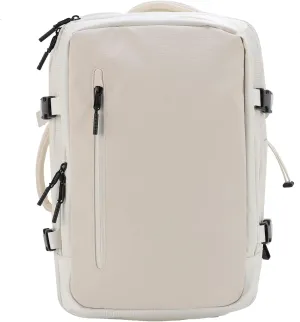 Weekender Backpack, Vacuum Compression on the Backpack Luggage Belt with Airport Pump (White)