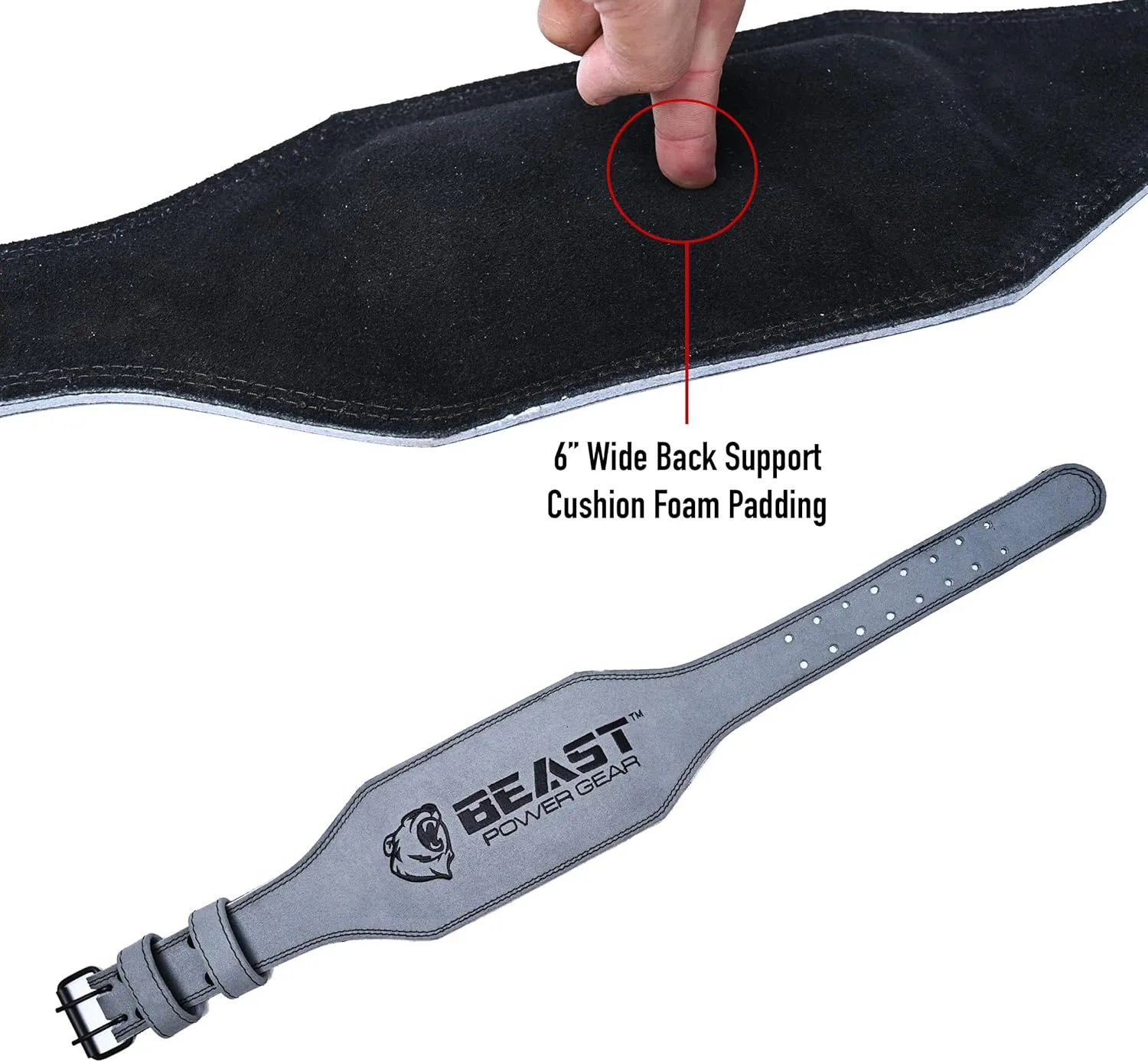 Weight Lifting Belt 4inch Leather Belt With Free Wrap - Foam Padded Back Support Gym Belt for Bodybuilding Squat Deadlift Weightlifting Belt Men Women