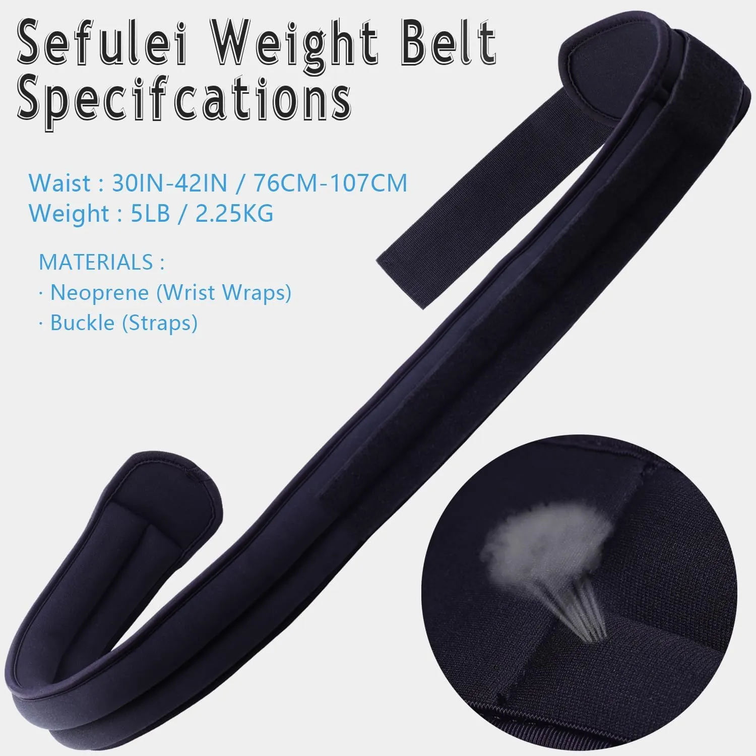 Weighted Belt 30"-42"Adjustable Sport Fitness Belt for Abs Strengthening Workout Body Shaping Core and Weight Loss