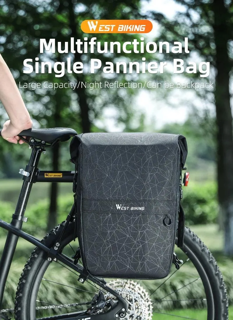 WEST BIKING Multifunctional Bicycle Pannier 17/29L Waterproof Bike Bag Double Side Luggage Rack Shoulder Bag Cycling Backpack