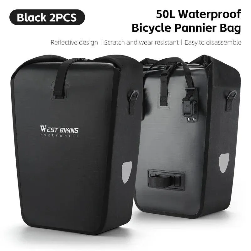 WEST BIKING Multifunctional Bicycle Pannier 17/29L Waterproof Bike Bag Double Side Luggage Rack Shoulder Bag Cycling Backpack