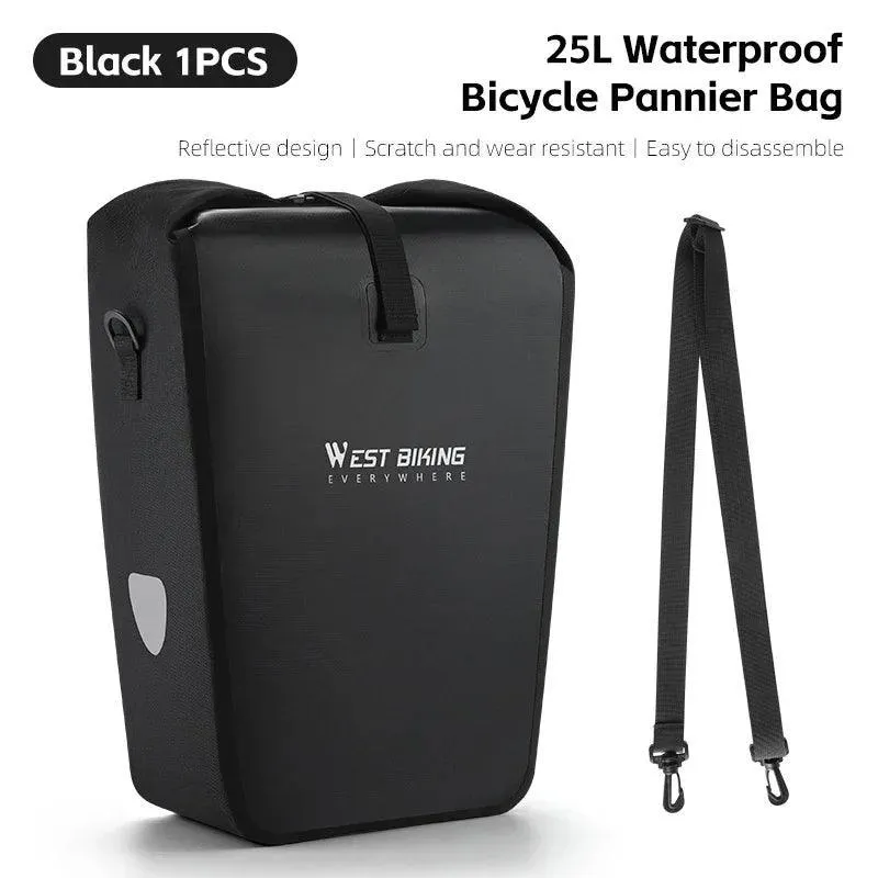 WEST BIKING Multifunctional Bicycle Pannier 17/29L Waterproof Bike Bag Double Side Luggage Rack Shoulder Bag Cycling Backpack