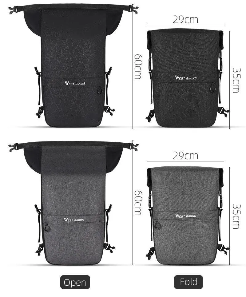 WEST BIKING Multifunctional Bicycle Pannier 17/29L Waterproof Bike Bag Double Side Luggage Rack Shoulder Bag Cycling Backpack