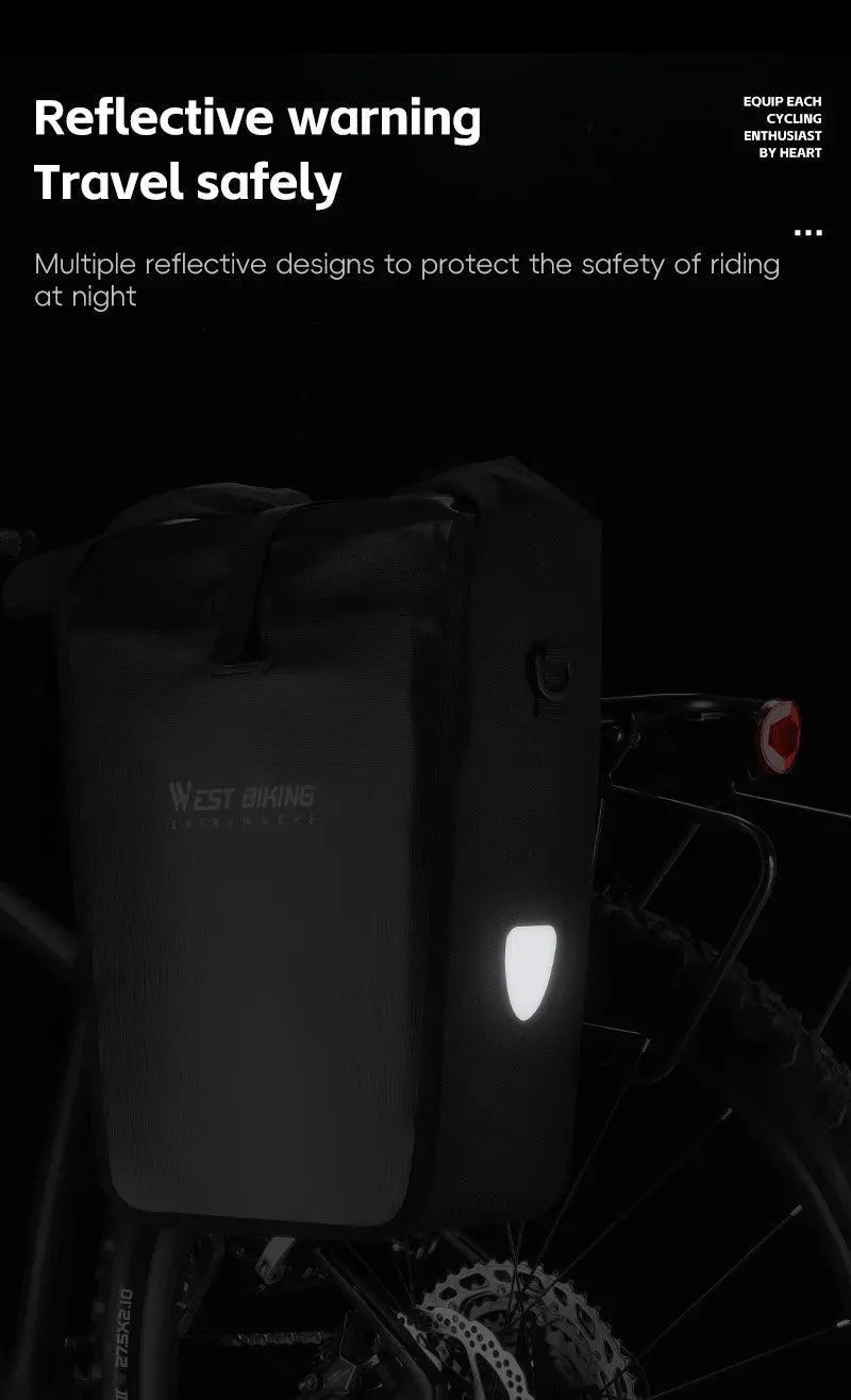 WEST BIKING Multifunctional Bicycle Pannier 17/29L Waterproof Bike Bag Double Side Luggage Rack Shoulder Bag Cycling Backpack