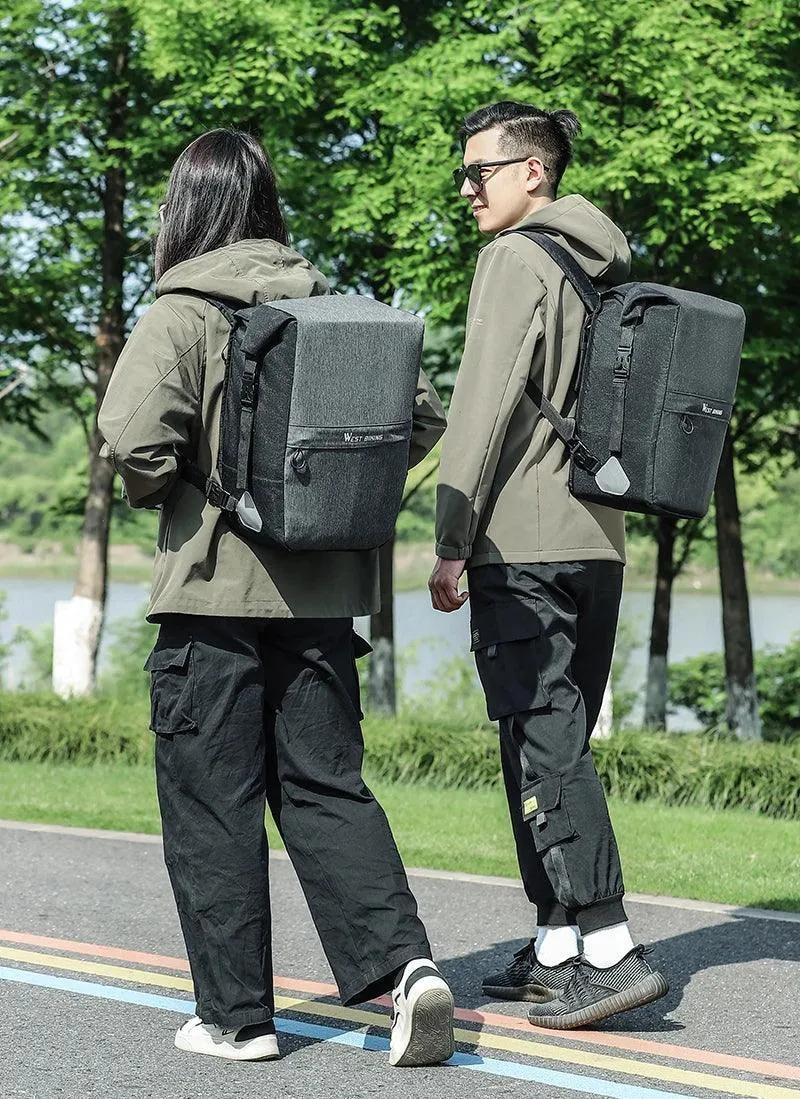 WEST BIKING Multifunctional Bicycle Pannier 17/29L Waterproof Bike Bag Double Side Luggage Rack Shoulder Bag Cycling Backpack
