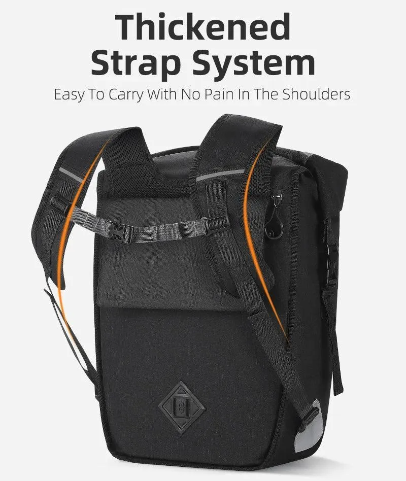 WEST BIKING Multifunctional Bicycle Pannier 17/29L Waterproof Bike Bag Double Side Luggage Rack Shoulder Bag Cycling Backpack