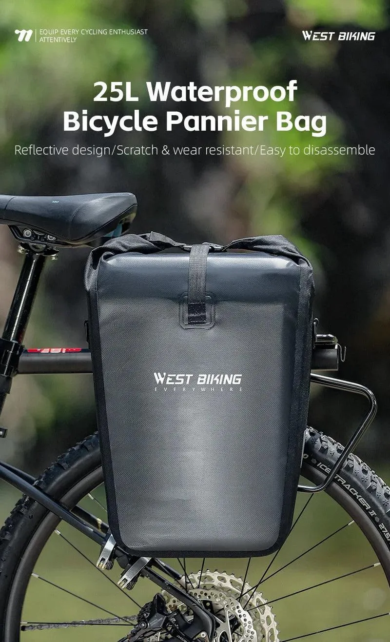 WEST BIKING Multifunctional Bicycle Pannier 17/29L Waterproof Bike Bag Double Side Luggage Rack Shoulder Bag Cycling Backpack