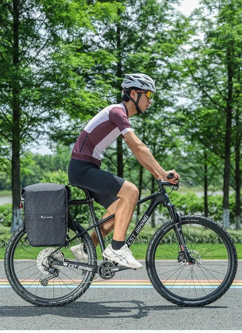WEST BIKING Multifunctional Bicycle Pannier 17/29L Waterproof Bike Bag Double Side Luggage Rack Shoulder Bag Cycling Backpack