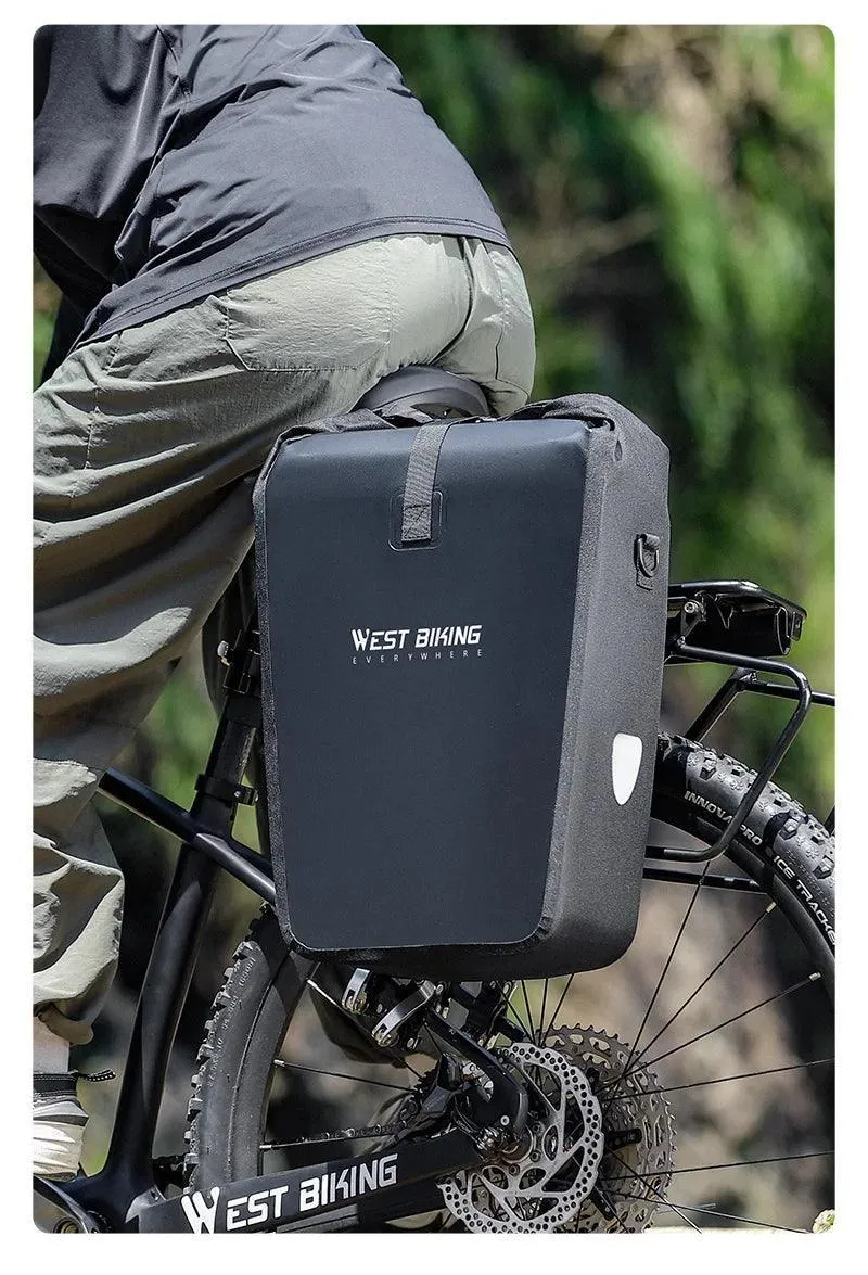 WEST BIKING Multifunctional Bicycle Pannier 17/29L Waterproof Bike Bag Double Side Luggage Rack Shoulder Bag Cycling Backpack