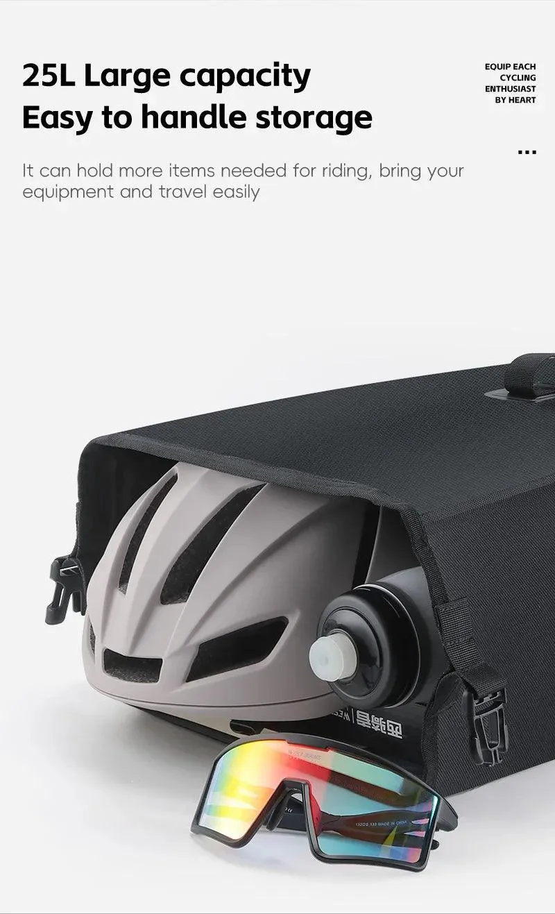 WEST BIKING Multifunctional Bicycle Pannier 17/29L Waterproof Bike Bag Double Side Luggage Rack Shoulder Bag Cycling Backpack