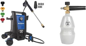 Westinghouse ePX3500 Electric Pressure Washer, 2500 Max PSI, 1.76 Max GPM, Black, Modern Style, Anti-Tipping Technology, 25' Hose, 5 Nozzle Set, Foam Cannon Included