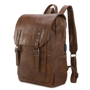WG98-043 Wrangler Belt Buckle Laptop Backpack - Dark Brown