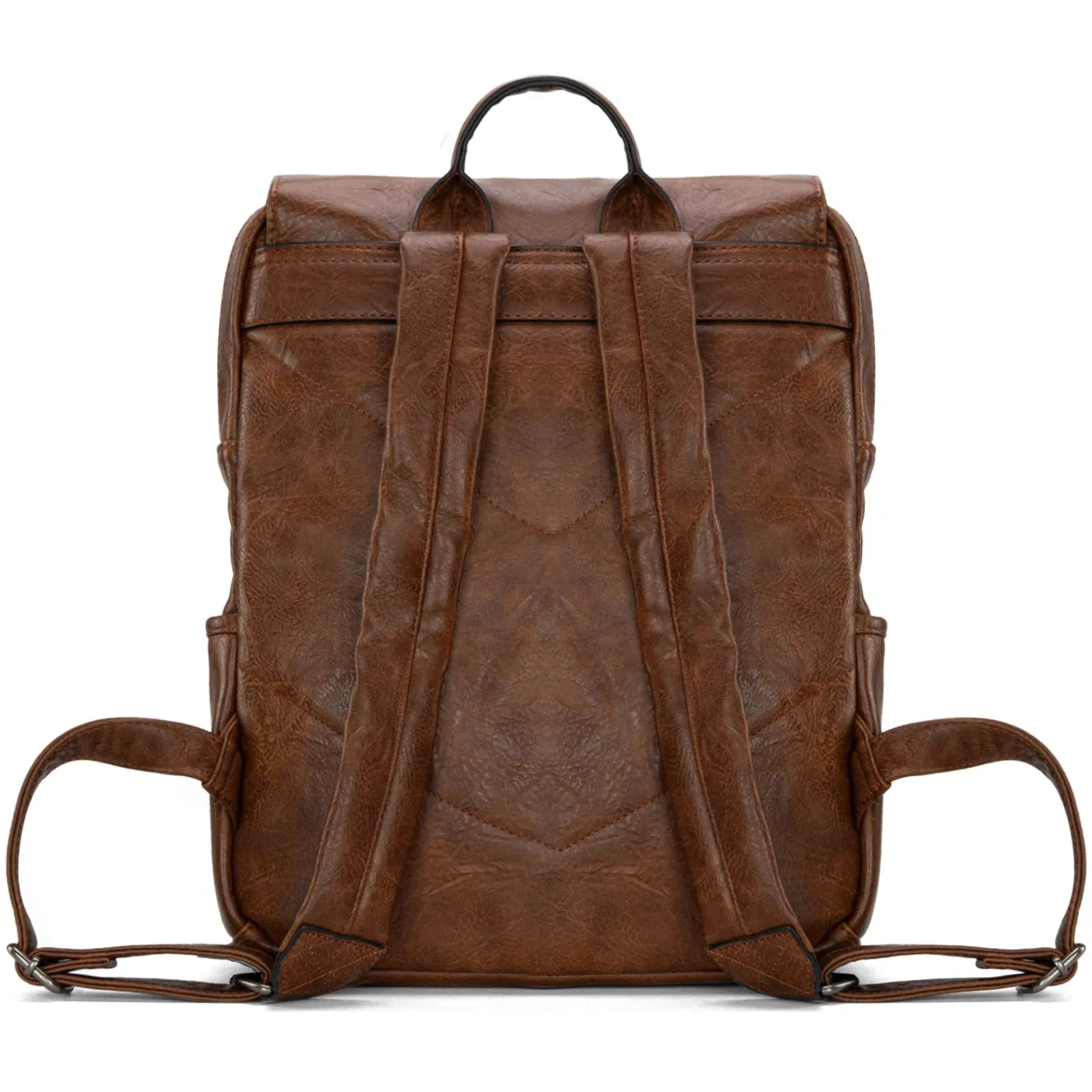 WG98-043 Wrangler Belt Buckle Laptop Backpack - Dark Brown
