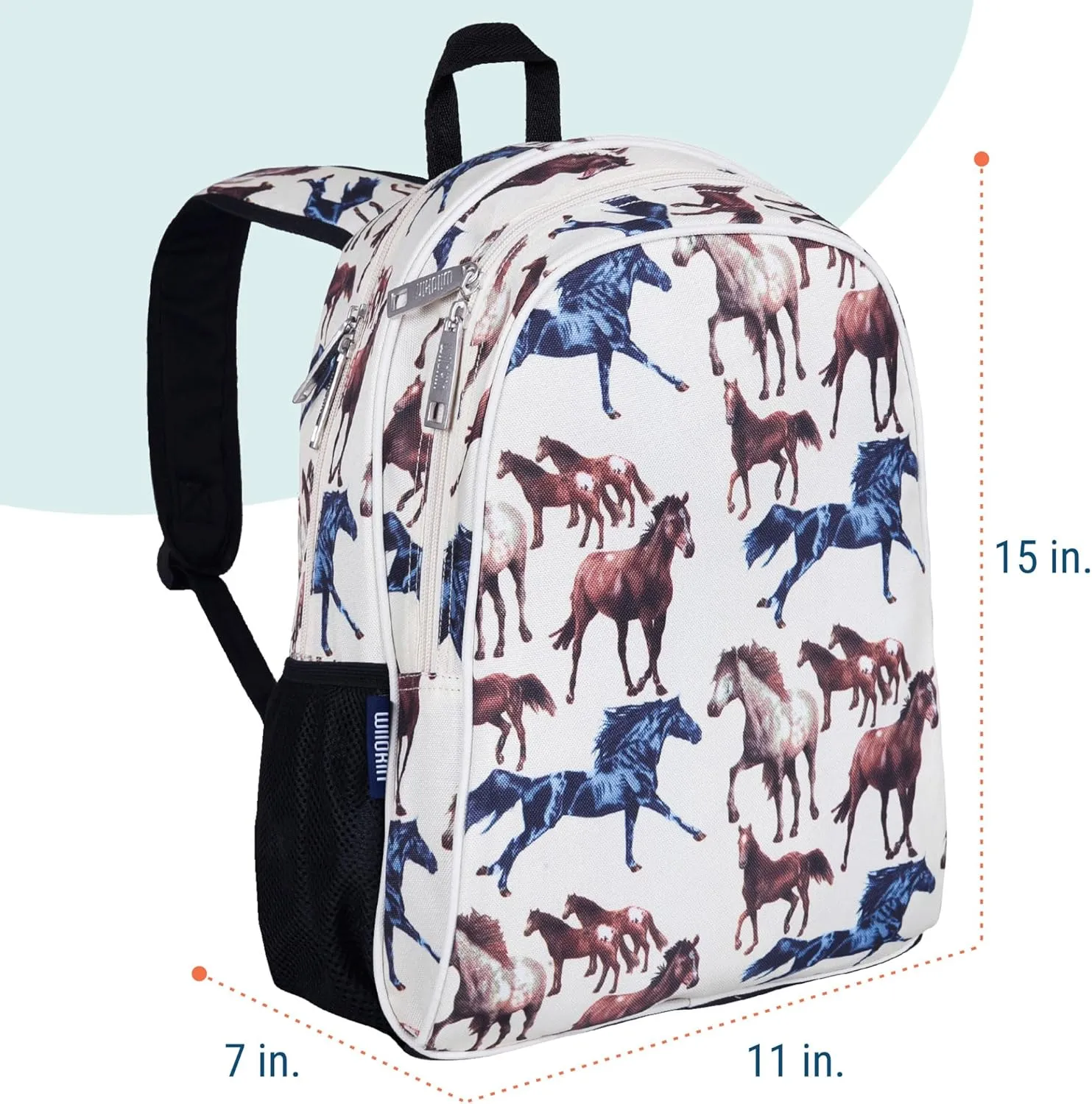 Wildkin 15-inch Kids Backpack – Durable, Padded, Adjustable for School & Travel - Horse Dreams