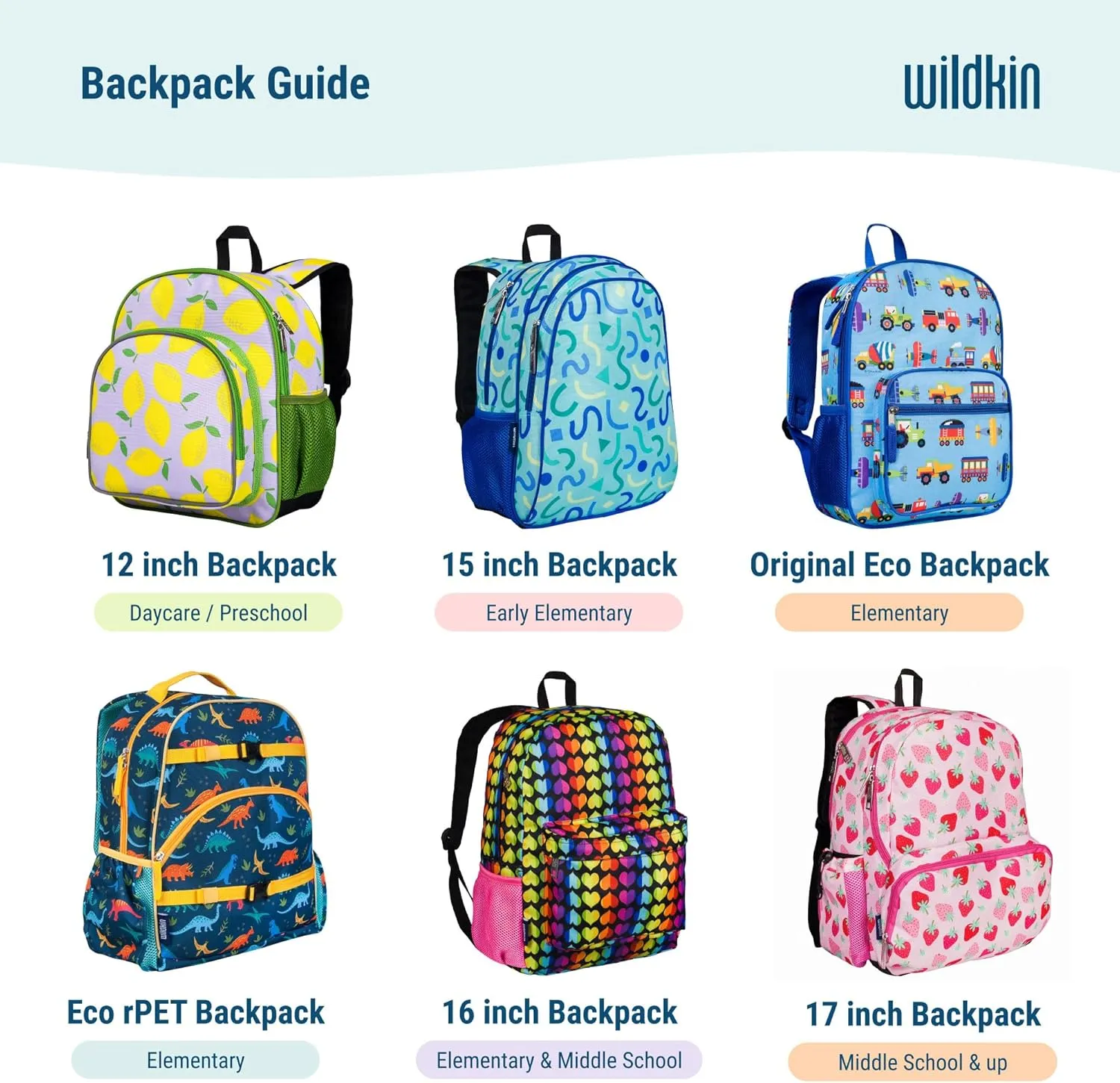 Wildkin 15-inch Kids Backpack – Durable, Padded, Adjustable for School & Travel - Magical Unicorns