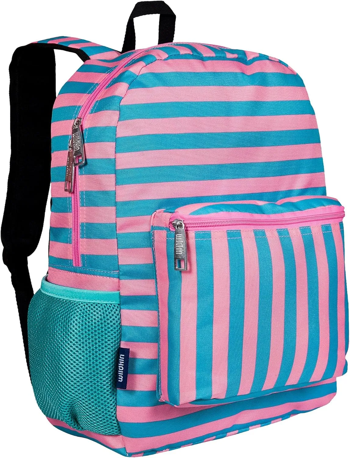 Wildkin 16-inch Kids Backpack – Durable, Padded & Spacious School Bag for Boys & Girls - Pink Stripes
