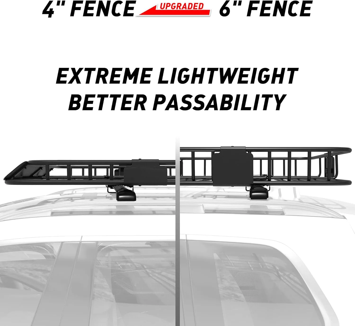 WILDROAD Car Roof Cargo Carrier Combo of Upgraded 84"x 39"x 4" Roof Rack Cargo Basket with 21 Cubic ft Cargo Carrier Bag, Super Duty Bungee Cargo Net and Ratchet Straps Fits for SUV Truck Cars