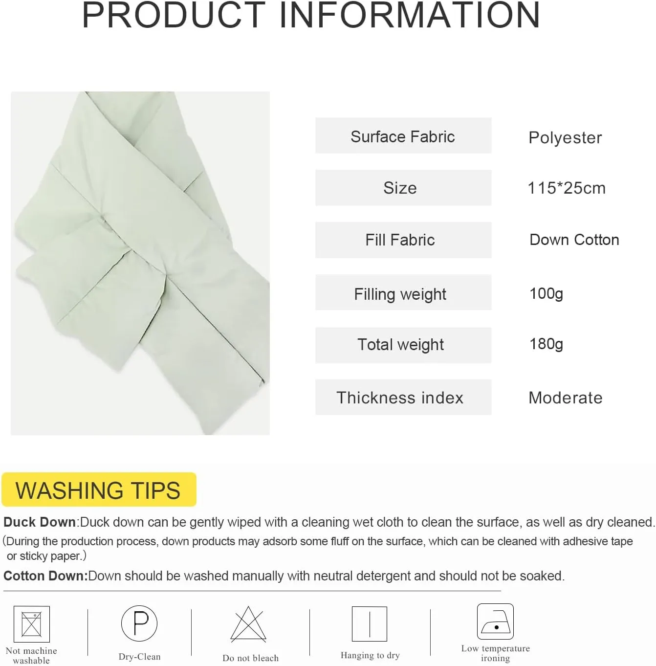 Winter Down Scarf Women Men Down Filling Foldable Plain Waterproof Ultralight Neck Warmer For Cycling Hiking