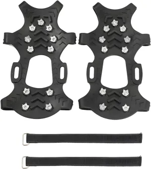 Winter Ice Cleats with 11 Teeth, Anti-Slip Crampon Traction Grips for Boots, Outdoor Walking & Climbing Gear