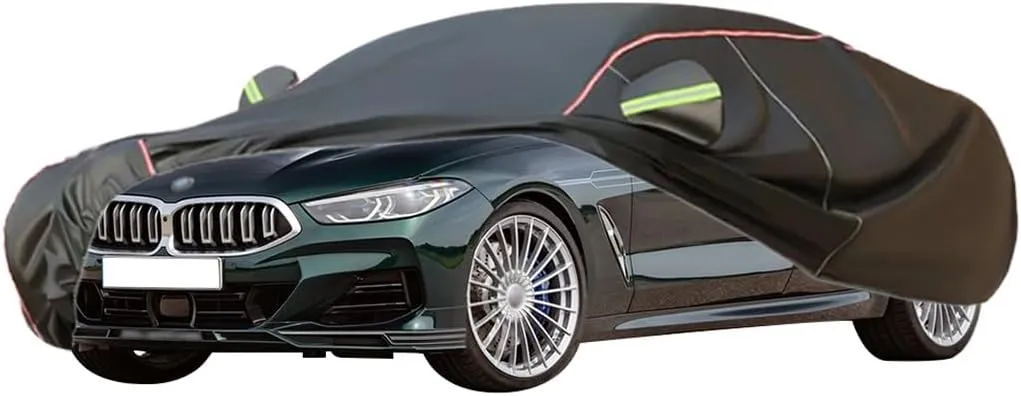 WOLWES Car Cover are Suitable for Alpina B8 All-Weather Windproof, Snowproof, Rainproof, UV-Protected and Breathable All-Season Universal with Side Door Zip Oxford Cloth Car Cover (Color : Black)