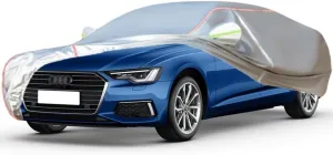 WOLWES Car Cover Are Suitable For Audi A6 Limousine/Limousine TFSI e All-weather Windproof, Snowproof, Rainproof, UV-protected And Breathable All-season Universal With Side Door Zip Oxford Cloth Car C
