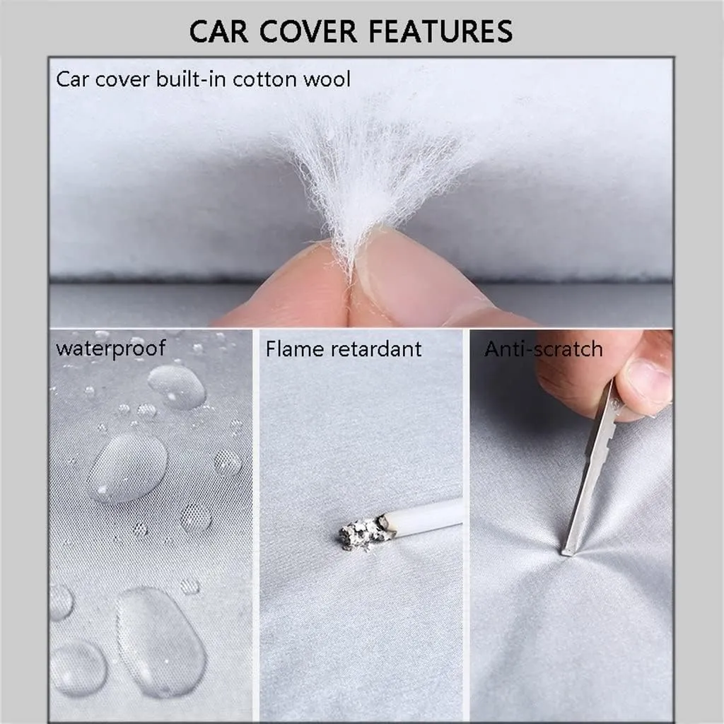 WOLWES Car Cover Are Suitable For BMW 6 Series 620/630/640/645/650 All-weather Windproof, Snowproof, Rainproof, UV-protected And Breathable All-season Universal With Side Door Zip Oxford Cloth Car Cov