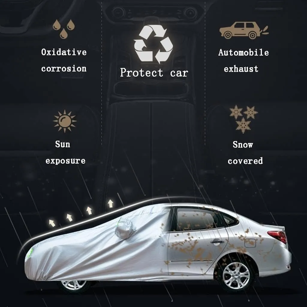 WOLWES Car Cover are Suitable for BMW i4/i4 M50 All-Weather Windproof, Snowproof, Rainproof, UV-Protected and Breathable All-Season Universal with Side Door Zip Oxford Cloth Car Cover (Color : Black