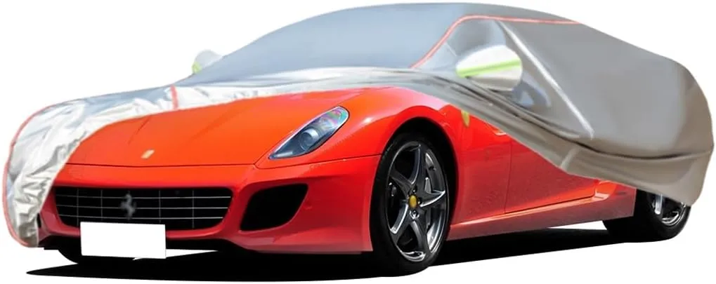 WOLWES Car Cover are Suitable for Ferrari 599 All-Weather Windproof, Snowproof, Rainproof, UV-Protected and Breathable All-Season Universal with Side Door Zip Oxford Cloth Car Cover (Color : White)