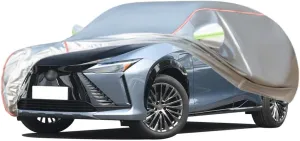 WOLWES Car Cover are Suitable for Lexus RZ All-Weather Windproof, Snowproof, Rainproof, UV-Protected and Breathable All-Season Universal with Side Door Zip Oxford Cloth Car Cover (Color : White)
