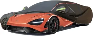 WOLWES Car Cover Are Suitable For McLaren 765LT Coupe/765LT Spider All-weather Windproof, Snowproof, Rainproof, UV-protected And Breathable All-season Universal With Side Door Zip Oxford Cloth Car Cov