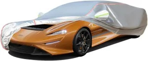 WOLWES Car Cover are Suitable for McLaren Elva All-Weather Windproof, Snowproof, Rainproof, UV-Protected and Breathable All-Season Universal with Side Door Zip Oxford Cloth Car Cover (Color : White)