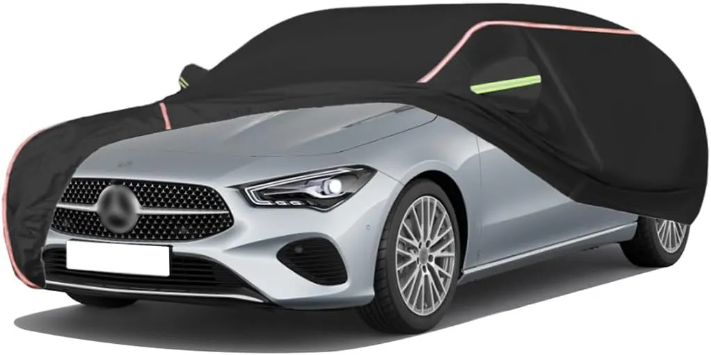WOLWES Car Cover Are Suitable For Mercedes-Benz CLA Shooting Brake All-weather Windproof, Snowproof, Rainproof, UV-protected And Breathable All-season Universal With Side Door Zip Oxford Cloth Car Cov