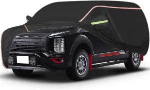 WOLWES Car Cover are Suitable for Mitsubishi Delica All-Weather Windproof, Snowproof, Rainproof, UV-Protected and Breathable All-Season Universal with Side Door Zip Oxford Cloth Car Cover (Color : Bl