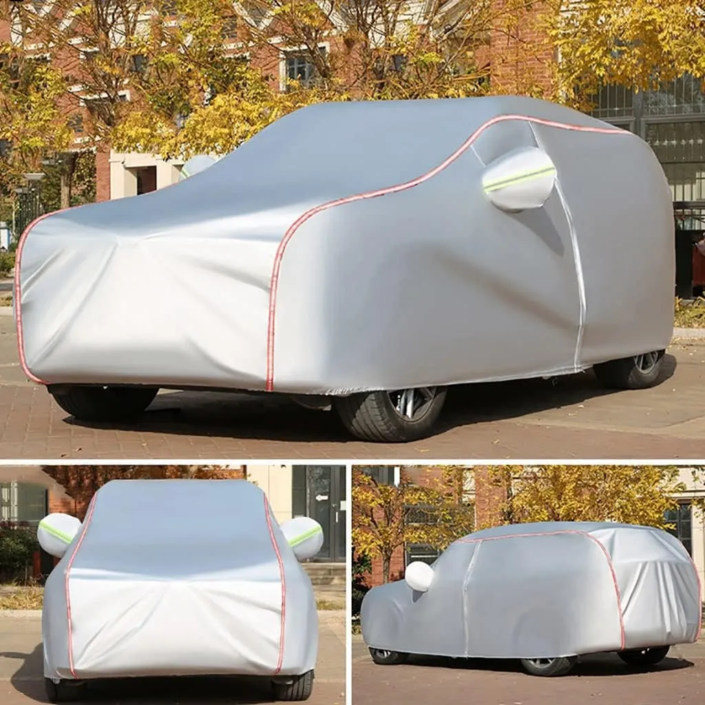 WOLWES Car Cover are Suitable for Mitsubishi Eclipse Cross All-Weather Windproof, Snowproof, Rainproof, UV-Protected and Breathable All-Season Universal with Side Door Zip Oxford Cloth Car Cover (Col