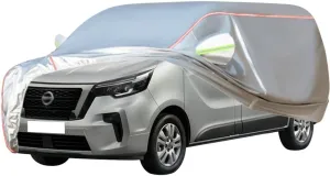 WOLWES Car Cover are Suitable for Nissan NV300 DCI/Acenta/Tekna All-Weather Windproof, Snowproof, Rainproof, UV-Protected and Breathable All-Season Universal with Side Door Zip Oxford Cloth Car Cover