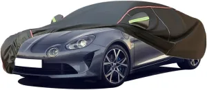 WOLWES Car Cover are Suitable for Renault Alpine A110 All-Weather Windproof, Snowproof, Rainproof, UV-Protected and Breathable All-Season Universal with Side Door Zip Oxford Cloth Car Cover (Color :