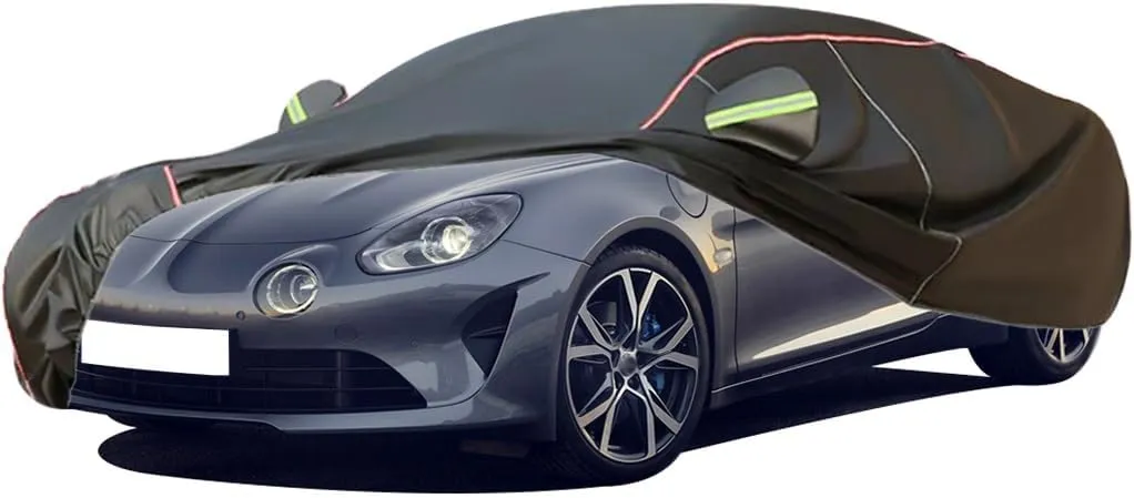 WOLWES Car Cover are Suitable for Renault Alpine A110 All-Weather Windproof, Snowproof, Rainproof, UV-Protected and Breathable All-Season Universal with Side Door Zip Oxford Cloth Car Cover (Color :