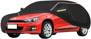 WOLWES Car Cover are Suitable for Volkswagen Scirocco All-Weather Windproof, Snowproof, Rainproof, UV-Protected and Breathable All-Season Universal with Side Door Zip Oxford Cloth Car Cover (Color :