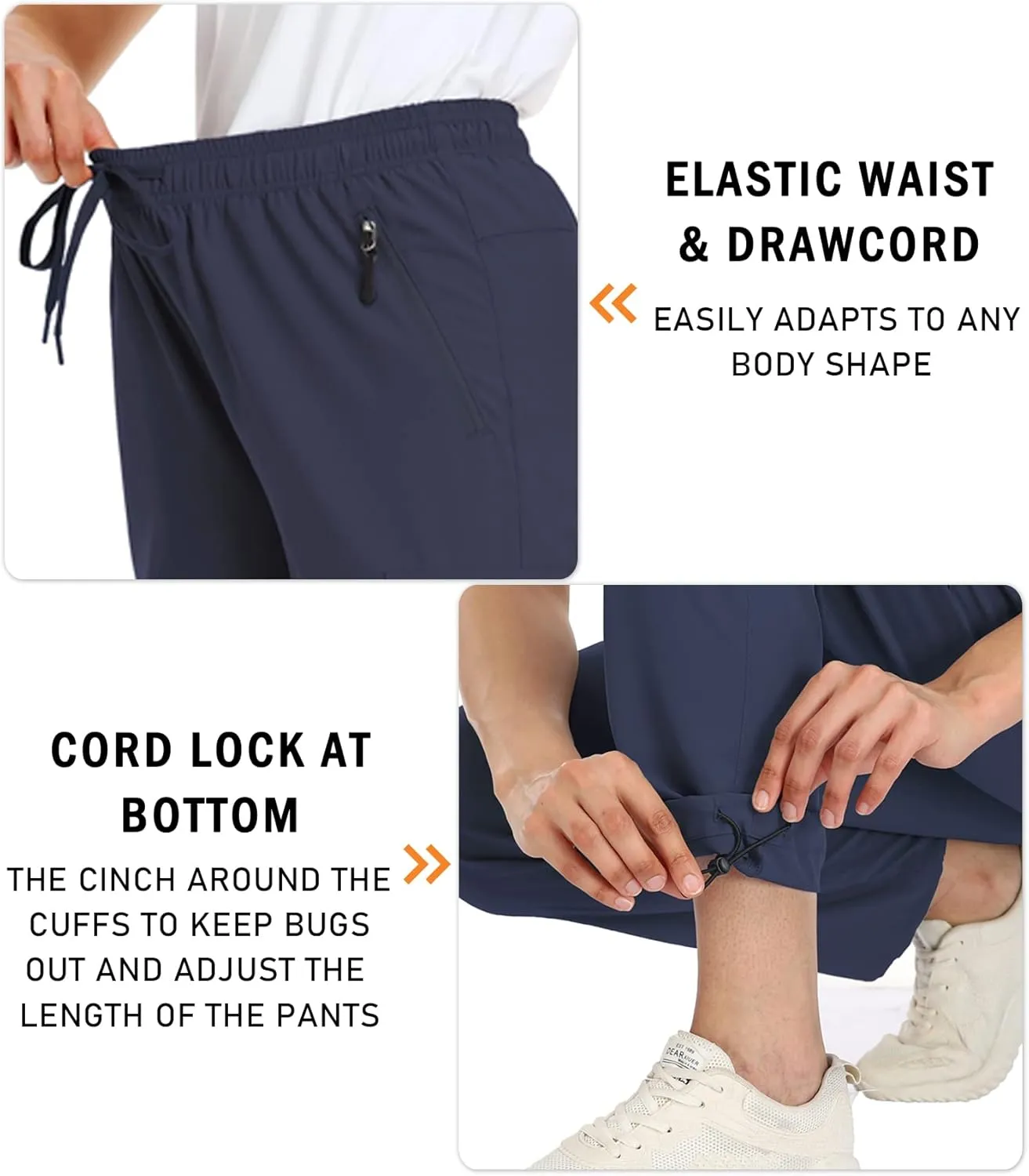 Women's Cargo Hiking Pants Camping Fishing Drift Quick Dry Water Resistant UPF50  Workout Travel Pants 5 Zip Pockets